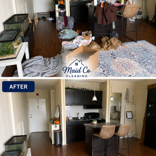 Before and After Living and Kitchen